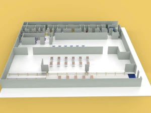 ASSEMBLING WORKSHOP LINE FACTORY INDUSTRIAL FLOOR PLAN PRODUCTION 3D Model