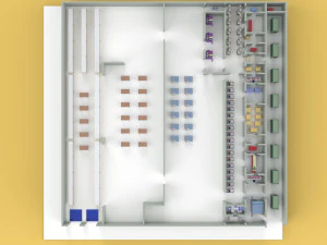 ASSEMBLING WORKSHOP LINE FACTORY INDUSTRIAL FLOOR PLAN PRODUCTION 3D Model