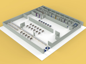 ASSEMBLING WORKSHOP LINE FACTORY INDUSTRIAL FLOOR PLAN PRODUCTION 3D मॉडल