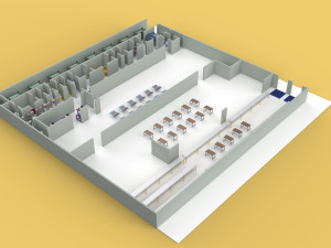 ASSEMBLING WORKSHOP LINE FACTORY INDUSTRIAL FLOOR PLAN PRODUCTION 3D मॉडल