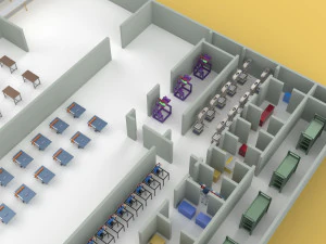 ASSEMBLING WORKSHOP LINE FACTORY INDUSTRIAL FLOOR PLAN PRODUCTION 3D Model