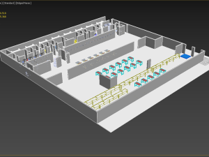 ASSEMBLING WORKSHOP LINE FACTORY INDUSTRIAL FLOOR PLAN PRODUCTION 3D मॉडल