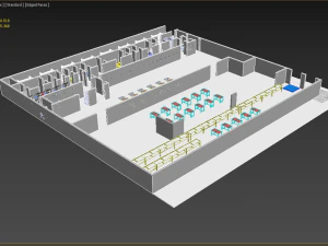 ASSEMBLING WORKSHOP LINE FACTORY INDUSTRIAL FLOOR PLAN PRODUCTION 3D Model