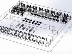 ASSEMBLING WORKSHOP LINE FACTORY INDUSTRIAL FLOOR PLAN PRODUCTION 3D मॉडल