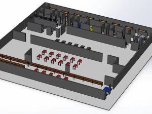 ASSEMBLING WORKSHOP LINE FACTORY INDUSTRIAL FLOOR PLAN PRODUCTION 3D Model