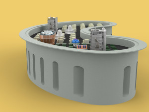 ANTI TSUNAMI BUILDING WALL INNOVATION CONCEPT 3D 模型