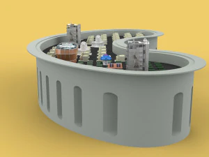 ANTI TSUNAMI BUILDING WALL INNOVATION CONCEPT 3D Model