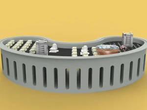 ANTI TSUNAMI BUILDING WALL INNOVATION CONCEPT 3D Model
