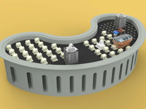 ANTI TSUNAMI BUILDING WALL INNOVATION CONCEPT 3D Model