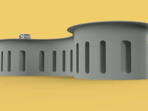ANTI TSUNAMI BUILDING WALL INNOVATION CONCEPT 3D Model