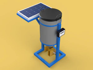 SOLAR CELL POWERED DIRECTIONAL FISH FEEDER CENTRIFUGAL SPREADER 3D Model