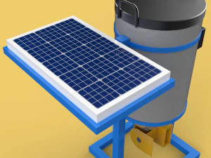 SOLAR CELL POWERED DIRECTIONAL FISH FEEDER CENTRIFUGAL SPREADER 3D Model