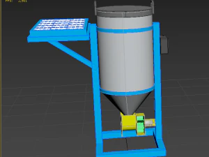 SOLAR CELL POWERED DIRECTIONAL FISH FEEDER CENTRIFUGAL SPREADER 3D Model