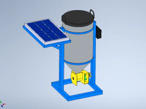 SOLAR CELL POWERED DIRECTIONAL FISH FEEDER CENTRIFUGAL SPREADER 3D Model
