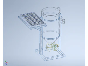 SOLAR CELL POWERED DIRECTIONAL FISH FEEDER CENTRIFUGAL SPREADER 3D Model