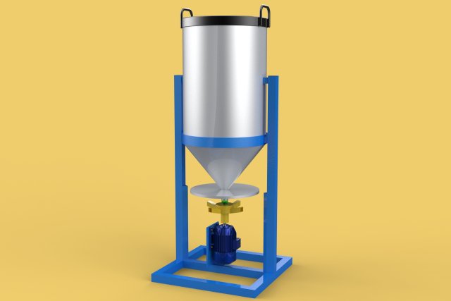 AUTOMATIC FISH FEEDER ROTARY CENTRIFUGAL SPREADER Model 3D .c4d .max .obj .3ds .fbx .stl .blend 