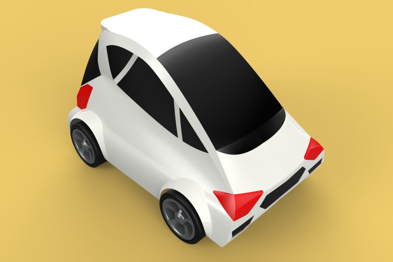 GENERAL CARTOON STYLIZED CITY CAR UNBRANDED 3D Model .c4d .max .obj .3ds .fbx .stl .blend 