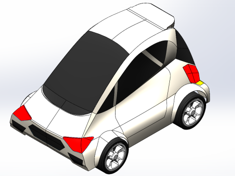 GENERAL CARTOON STYLIZED CITY CAR UNBRANDED 3D Model