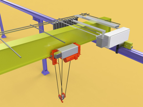 GIRDER OVERHEAD BRIDGE CRANE GANTRY HOIST 3D मॉडल