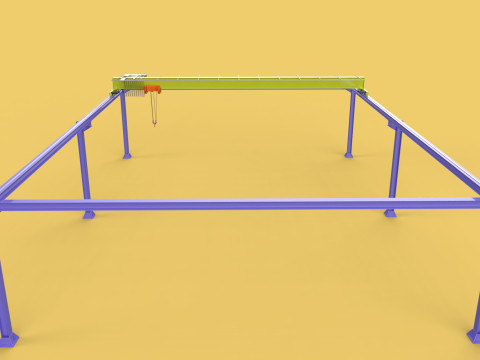 GIRDER OVERHEAD BRIDGE CRANE GANTRY HOIST 3D मॉडल