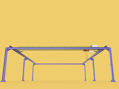 GIRDER OVERHEAD BRIDGE CRANE GANTRY HOIST 3D मॉडल