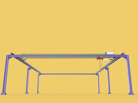 GIRDER OVERHEAD BRIDGE CRANE GANTRY HOIST 3D Model