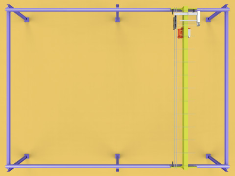 GIRDER OVERHEAD BRIDGE CRANE GANTRY HOIST 3D मॉडल