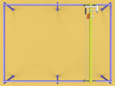 GIRDER OVERHEAD BRIDGE CRANE GANTRY HOIST 3D Model