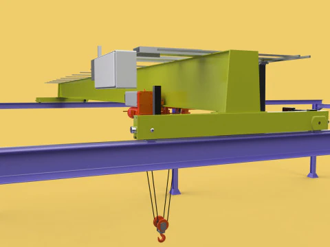 GIRDER OVERHEAD BRIDGE CRANE GANTRY HOIST 3D Model