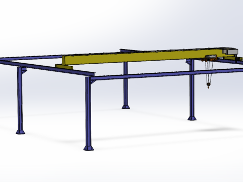 GIRDER OVERHEAD BRIDGE CRANE GANTRY HOIST 3D मॉडल