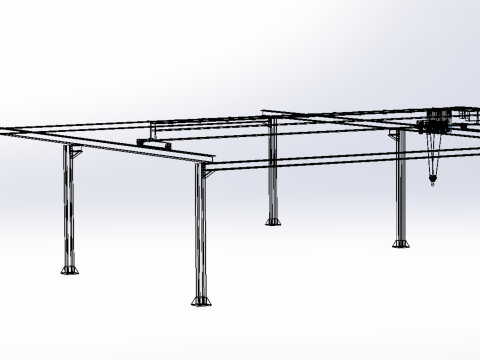 GIRDER OVERHEAD BRIDGE CRANE GANTRY HOIST 3D मॉडल