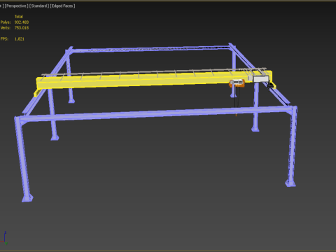 GIRDER OVERHEAD BRIDGE CRANE GANTRY HOIST 3D मॉडल