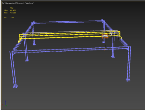 GIRDER OVERHEAD BRIDGE CRANE GANTRY HOIST 3D मॉडल