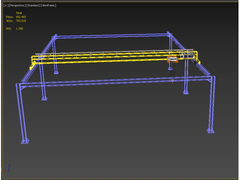 GIRDER OVERHEAD BRIDGE CRANE GANTRY HOIST 3D Model