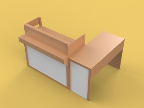 TABLE CASHIER RECEPTIONIST STAND BOOTH SELLING ADMIN DESK 3D Model