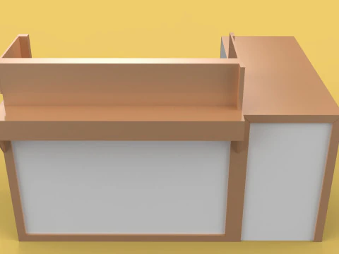 TABLE CASHIER RECEPTIONIST STAND BOOTH SELLING ADMIN DESK 3D Model
