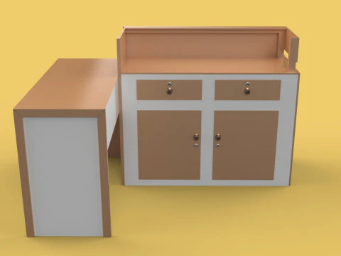 TABLE CASHIER RECEPTIONIST STAND BOOTH SELLING ADMIN DESK 3D Model