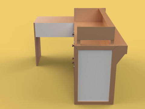 TABLE CASHIER RECEPTIONIST STAND BOOTH SELLING ADMIN DESK Modello 3D
