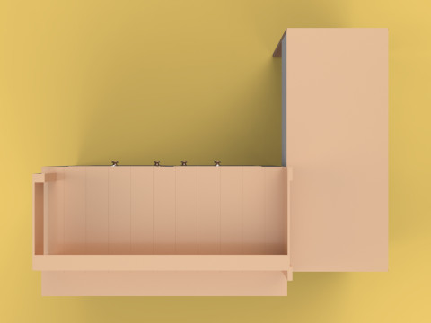 TABLE CASHIER RECEPTIONIST STAND BOOTH SELLING ADMIN DESK Modello 3D