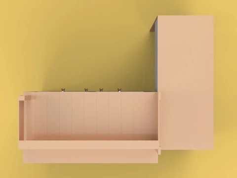 TABLE CASHIER RECEPTIONIST STAND BOOTH SELLING ADMIN DESK 3D Model