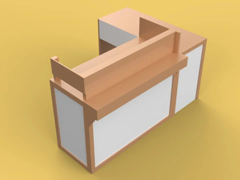 TABLE CASHIER RECEPTIONIST STAND BOOTH SELLING ADMIN DESK 3D Model