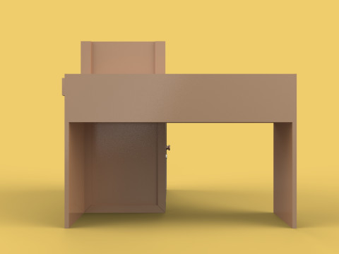 TABLE CASHIER RECEPTIONIST STAND BOOTH SELLING ADMIN DESK Modello 3D