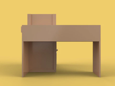 TABLE CASHIER RECEPTIONIST STAND BOOTH SELLING ADMIN DESK 3D Model