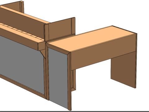 TABLE CASHIER RECEPTIONIST STAND BOOTH SELLING ADMIN DESK Modello 3D
