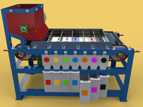 MACCHINA TRASPORTATORE AUTOMATICA PER SELEZIONE BULLONI Modello 3D