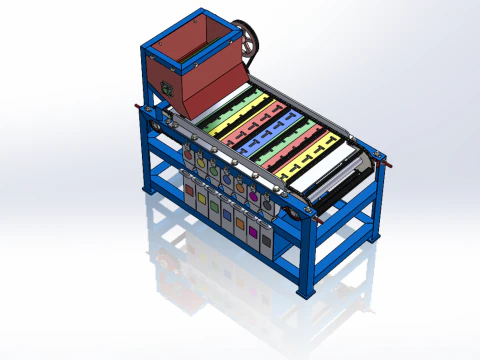 MACCHINA TRASPORTATORE AUTOMATICA PER SELEZIONE BULLONI Modello 3D