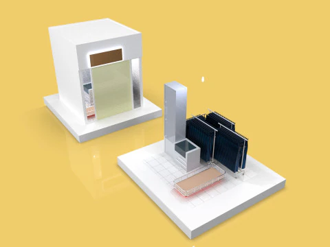 SUKIENKA SKLEP TKANINY SKLEP BUTIK WNĘTRZE POK&Oacute;J Model 3D