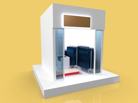 DRESS CLOTH SHOP STORE BOUTIQUE INTERIOR ROOM 3D 모델