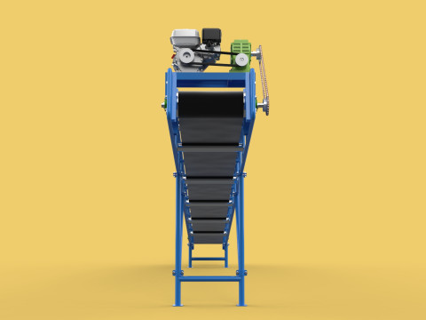 INDUSTRIAL CARRIER BELT CONVEYOR 3D-Modell