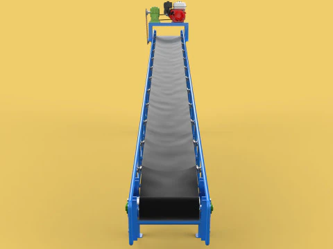 INDUSTRIAL CARRIER BELT CONVEYOR 3D Model
